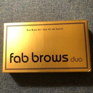 Fab Brows Duo Eyebrow Kit and Stencil Set Slate / Light brown/ Medium brown